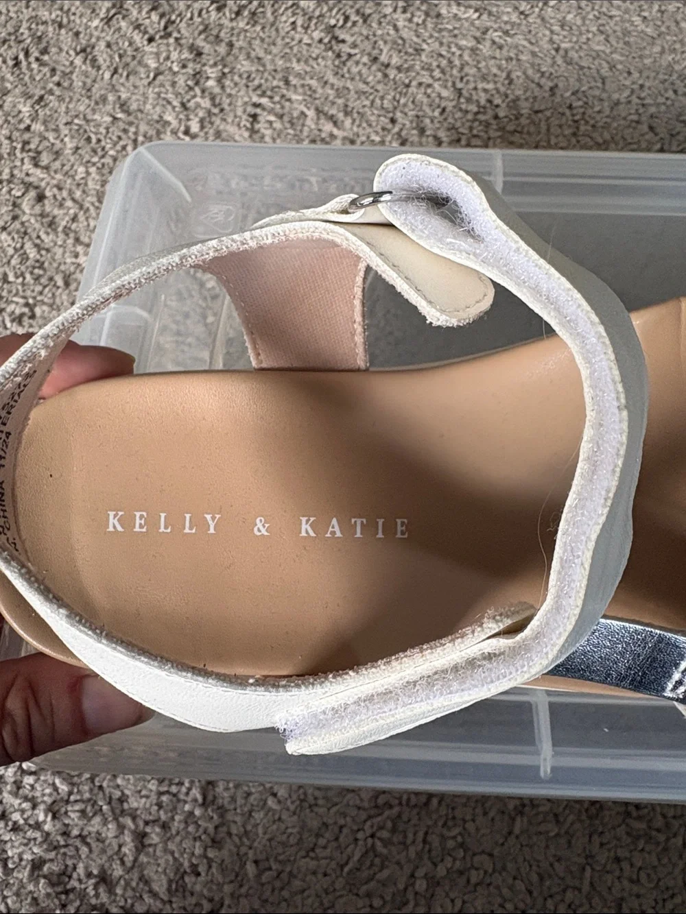 KELLY & KATIE White Strappy Adjustable Girl’s Sandals